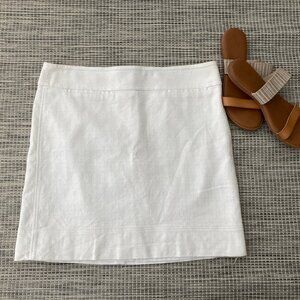 Talbots White Lined Cotton Twill  Mini Skirt 12